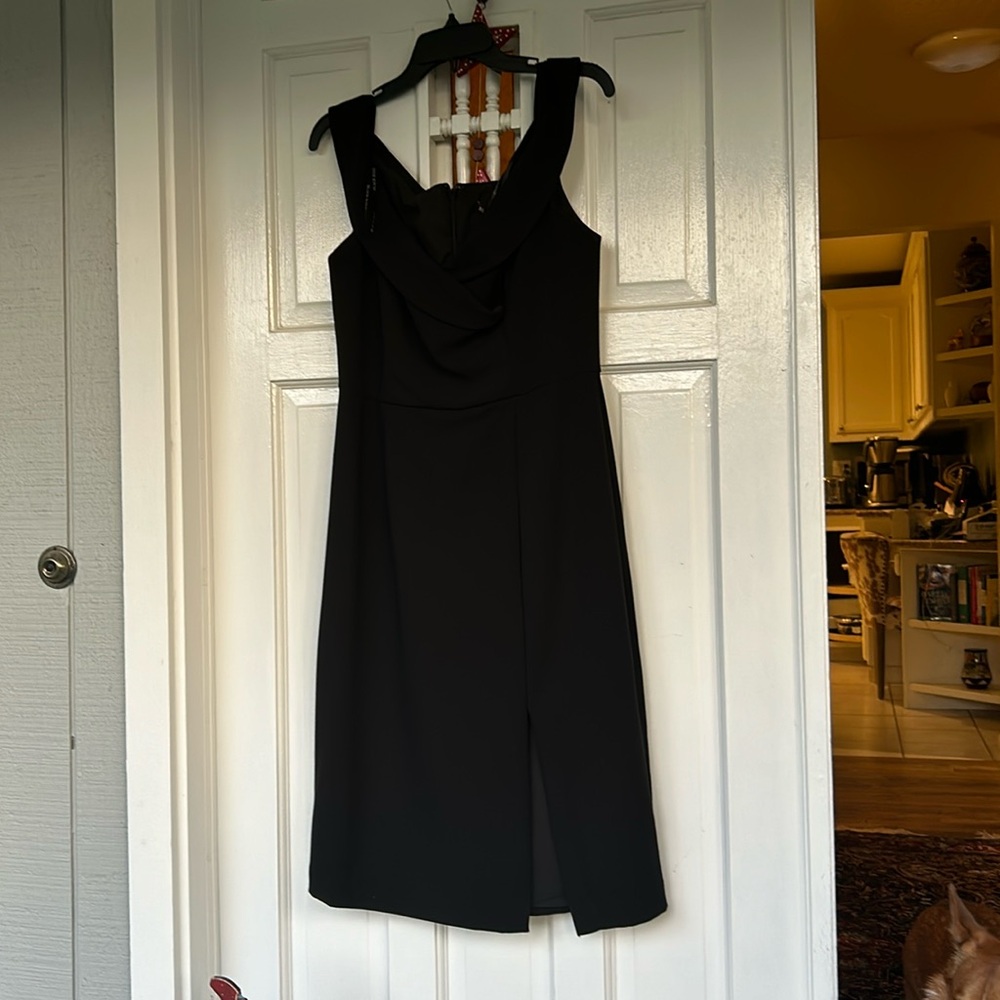 Black halo off the shoulder dress